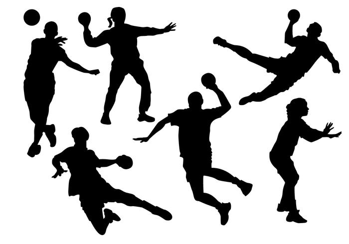 Vecteurs de handball gratuits silhouette silhouette vecteur