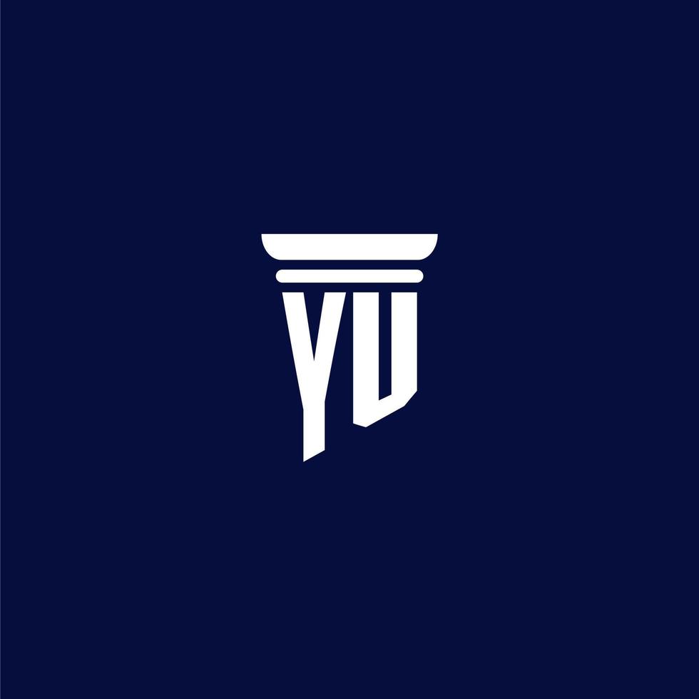 création initiale du logo monogramme yu pour un cabinet d'avocats vecteur