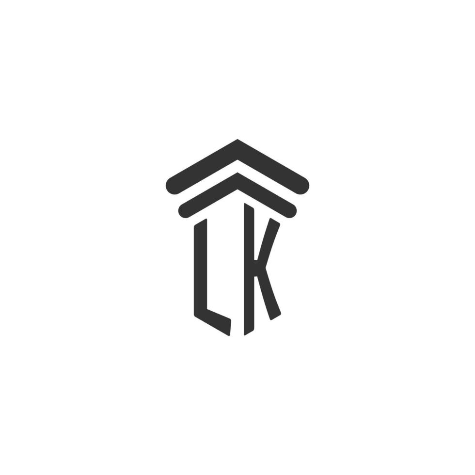 lk initiale pour la conception du logo du cabinet d'avocats vecteur