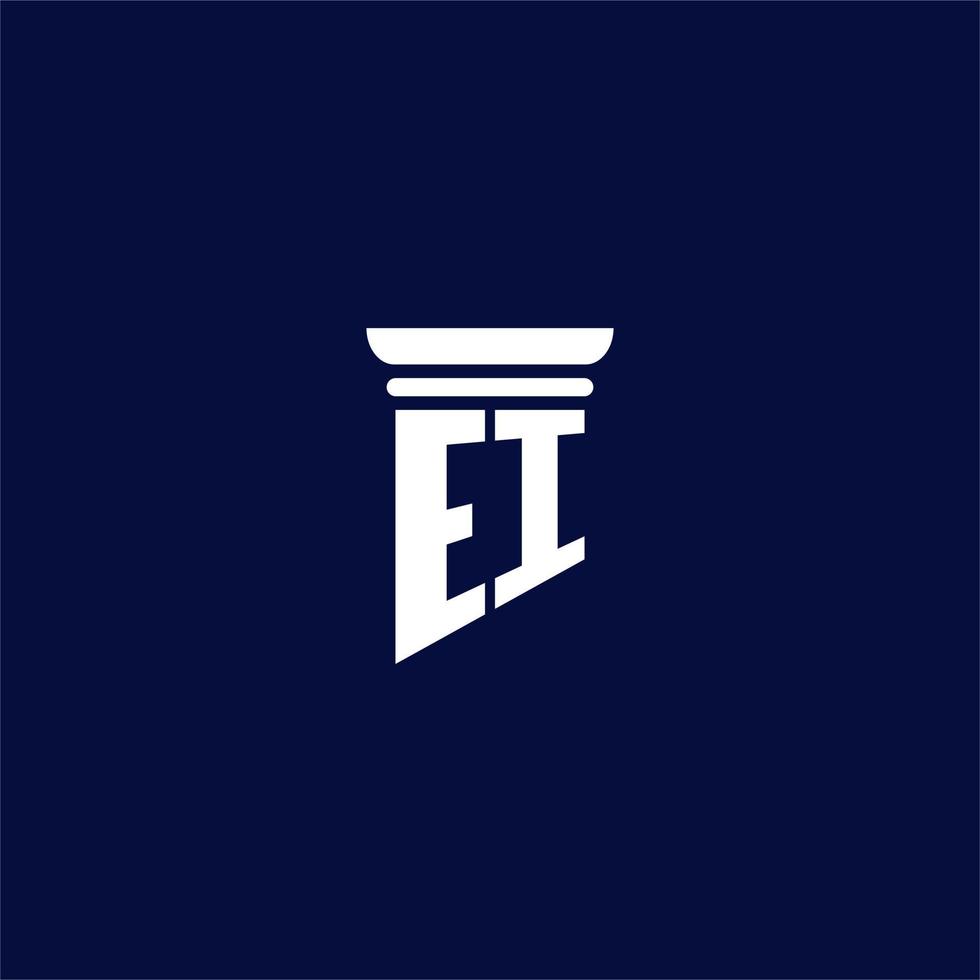 création de logo monogramme initial ei pour cabinet d'avocats vecteur