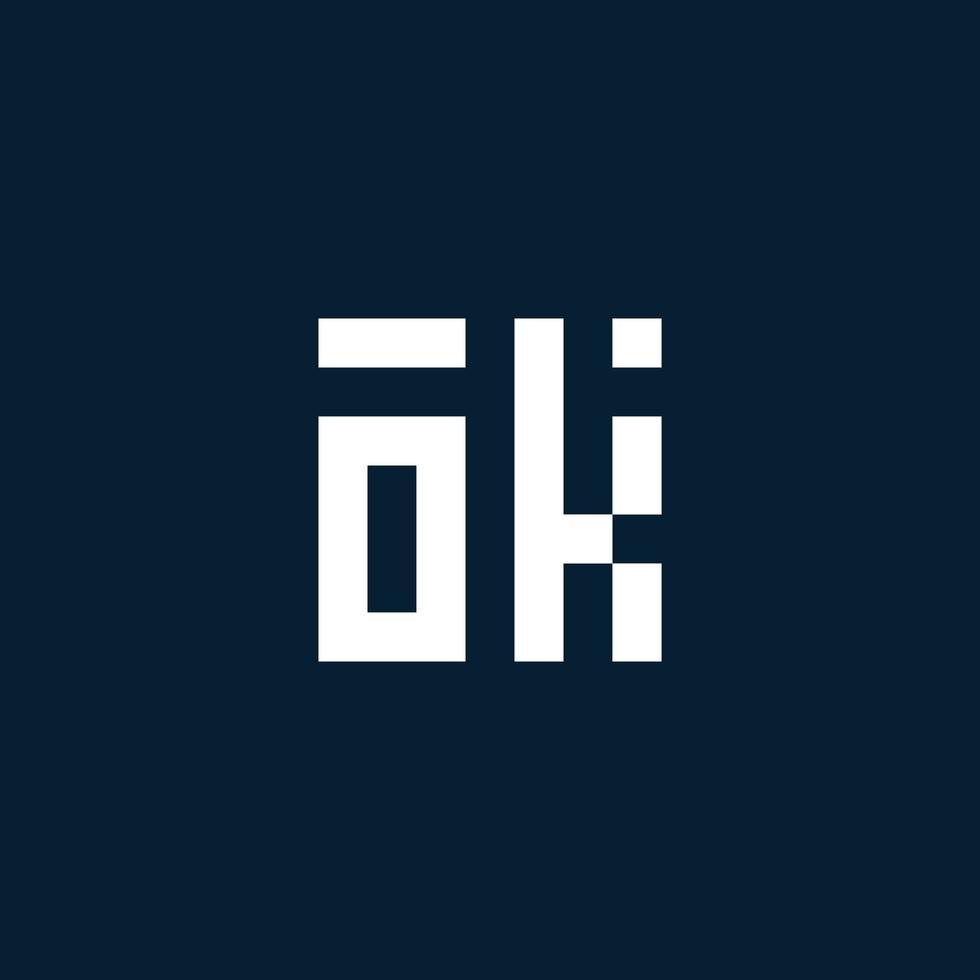 ok logo monogramme initial avec style géométrique vecteur