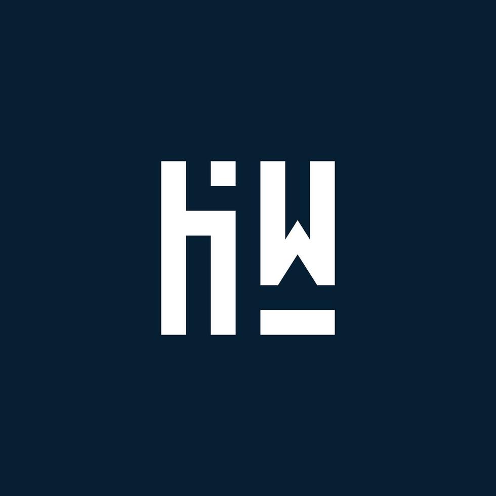 hw logo monogramme initial avec style géométrique vecteur
