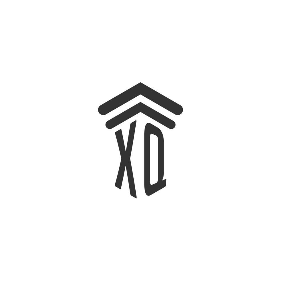 xq initiale pour la conception du logo du cabinet d'avocats vecteur