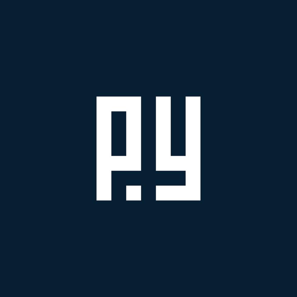 logo monogramme initial py avec style géométrique vecteur