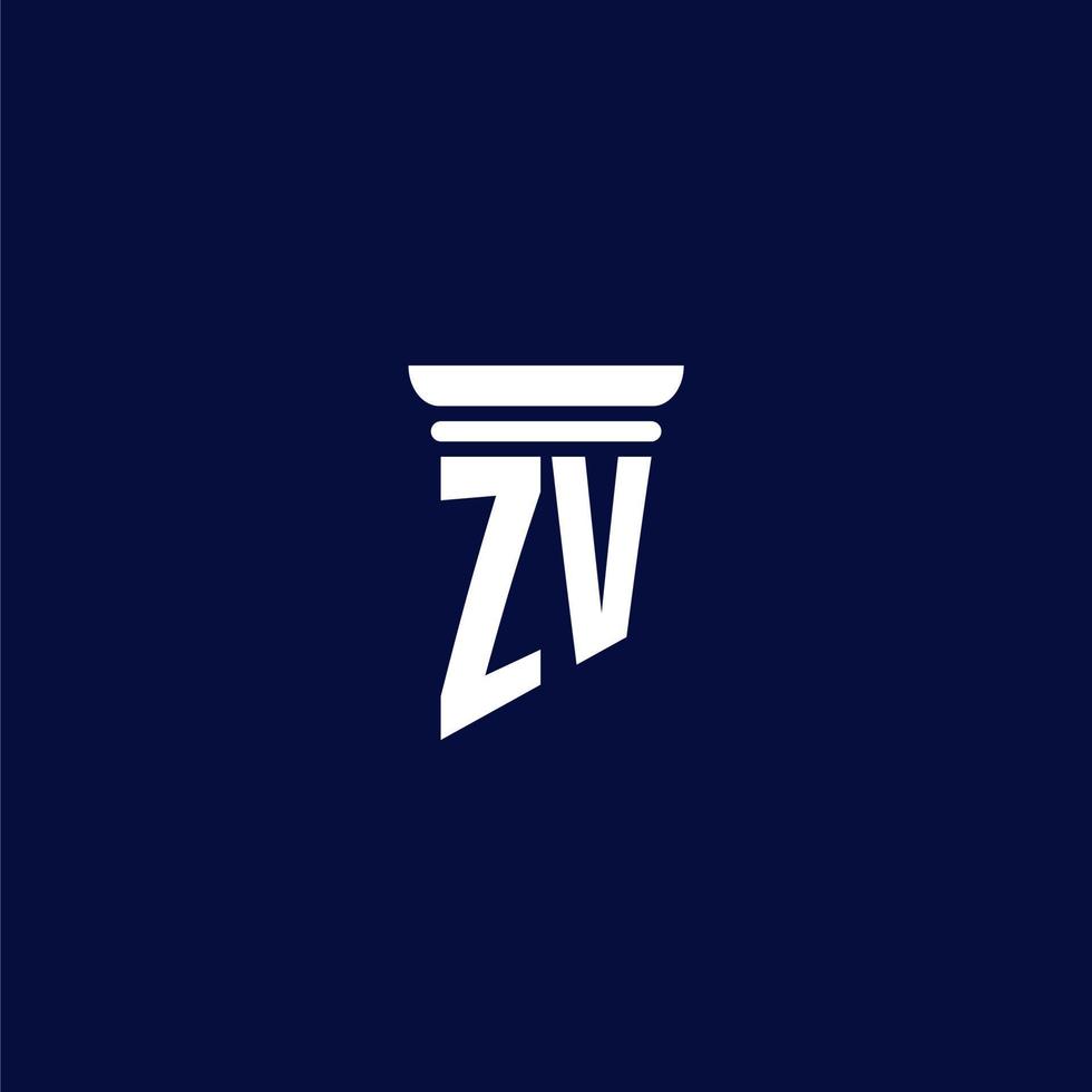 création de logo monogramme initial zv pour un cabinet d'avocats vecteur