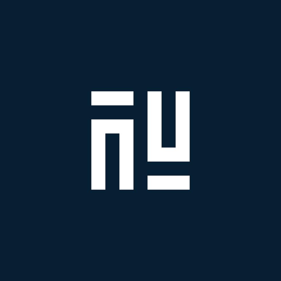 logo monogramme initial nu avec style géométrique vecteur