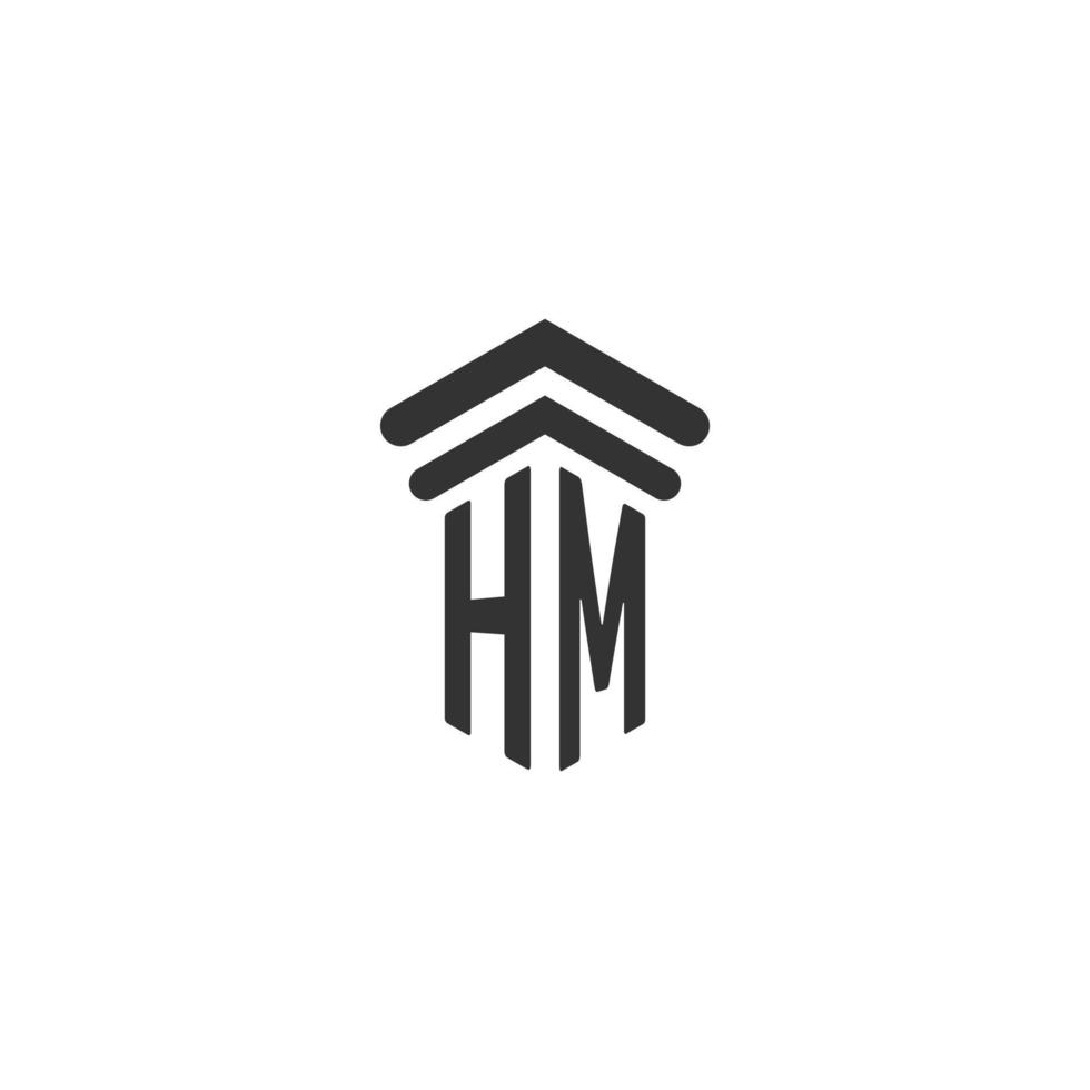 hm initiale pour la conception du logo du cabinet d'avocats vecteur
