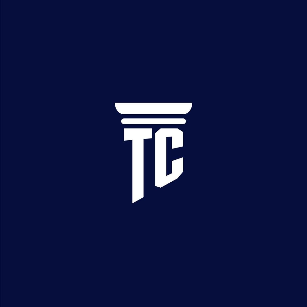 création de logo monogramme initial tc pour un cabinet d'avocats vecteur