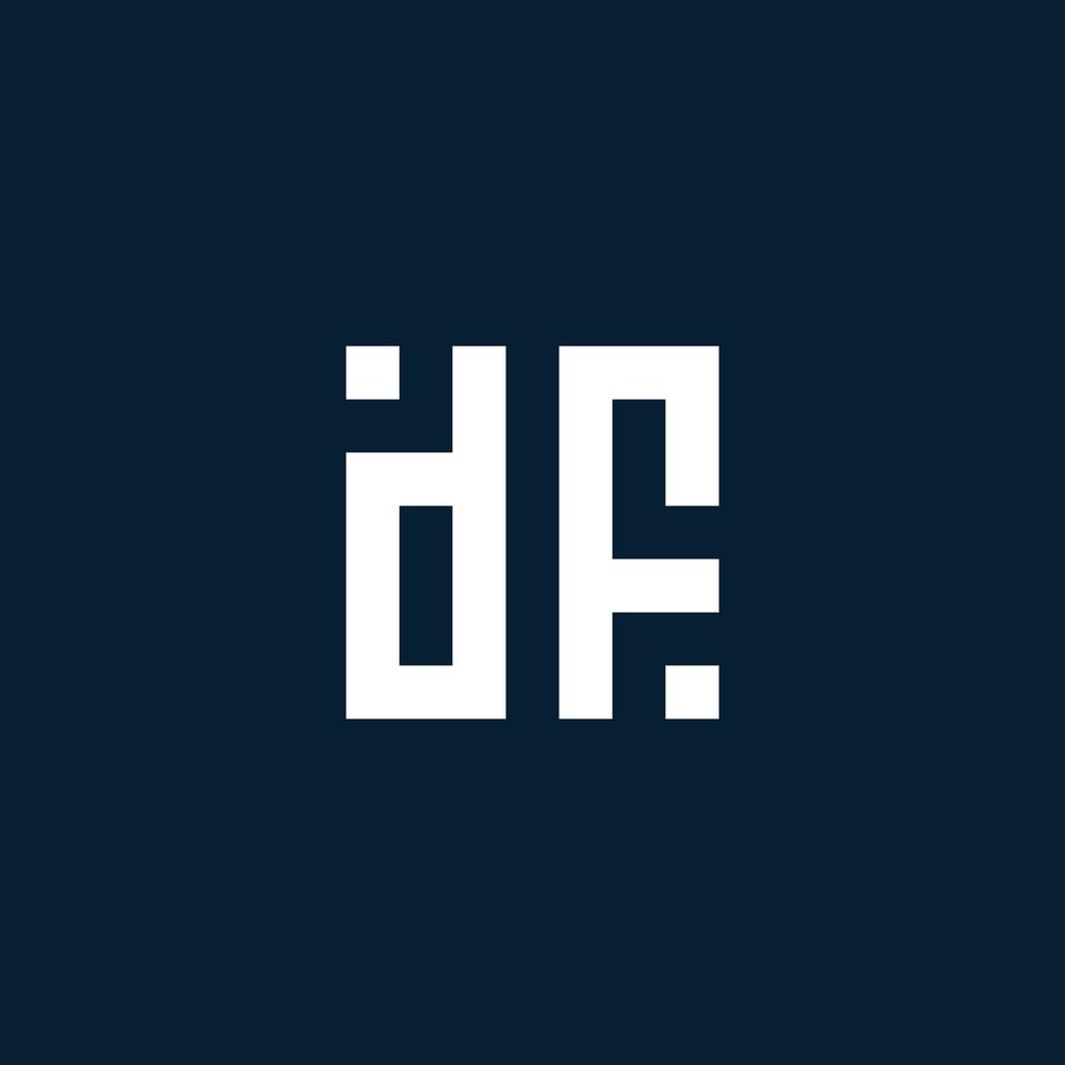 logo monogramme initial df avec style géométrique vecteur