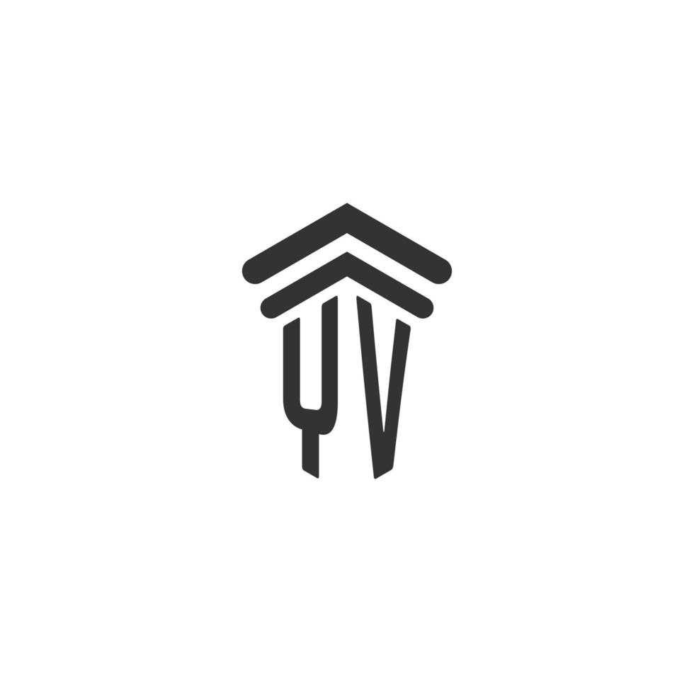 yv initiale pour la conception du logo du cabinet d'avocats vecteur