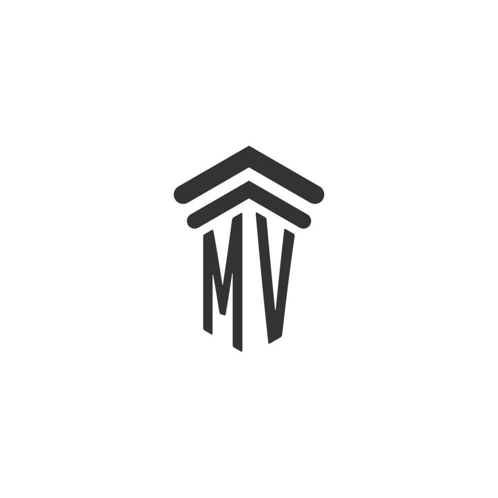mv initiale pour la conception du logo du cabinet d'avocats vecteur