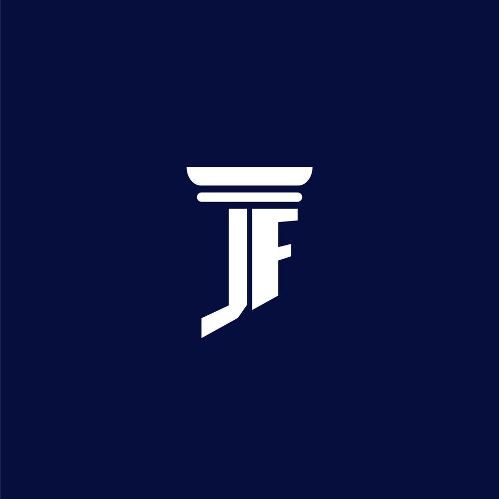 création initiale du logo monogramme jf pour un cabinet d'avocats vecteur
