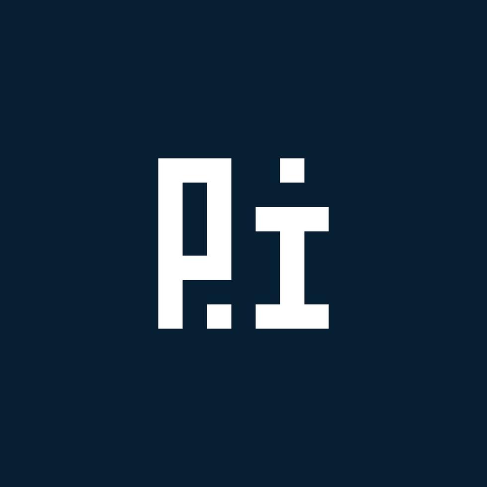 logo monogramme initial pi avec style géométrique vecteur