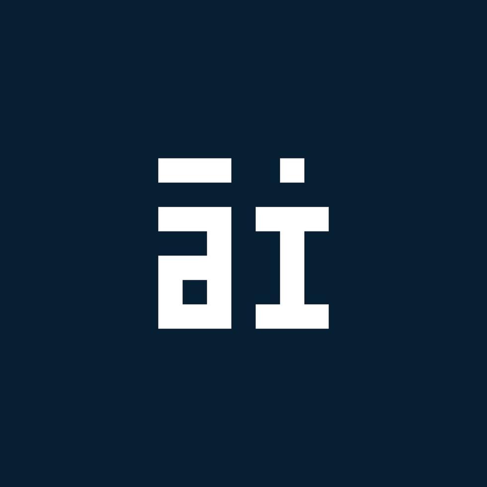 logo monogramme initial ai avec style géométrique vecteur