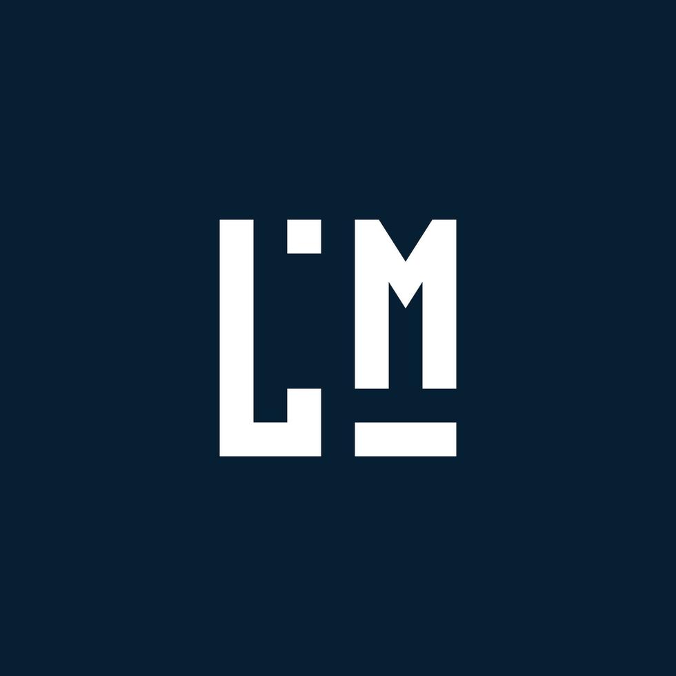 logo monogramme initial lm avec style géométrique vecteur