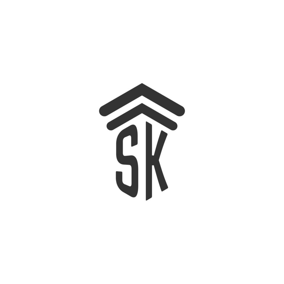 sk initiale pour la conception du logo du cabinet d'avocats vecteur