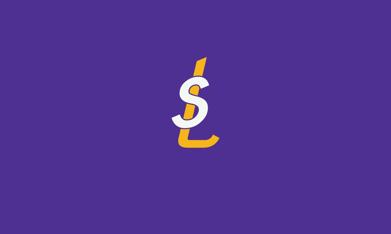 alphabet lettres initiales monogramme logo sl, ls, s et l vecteur