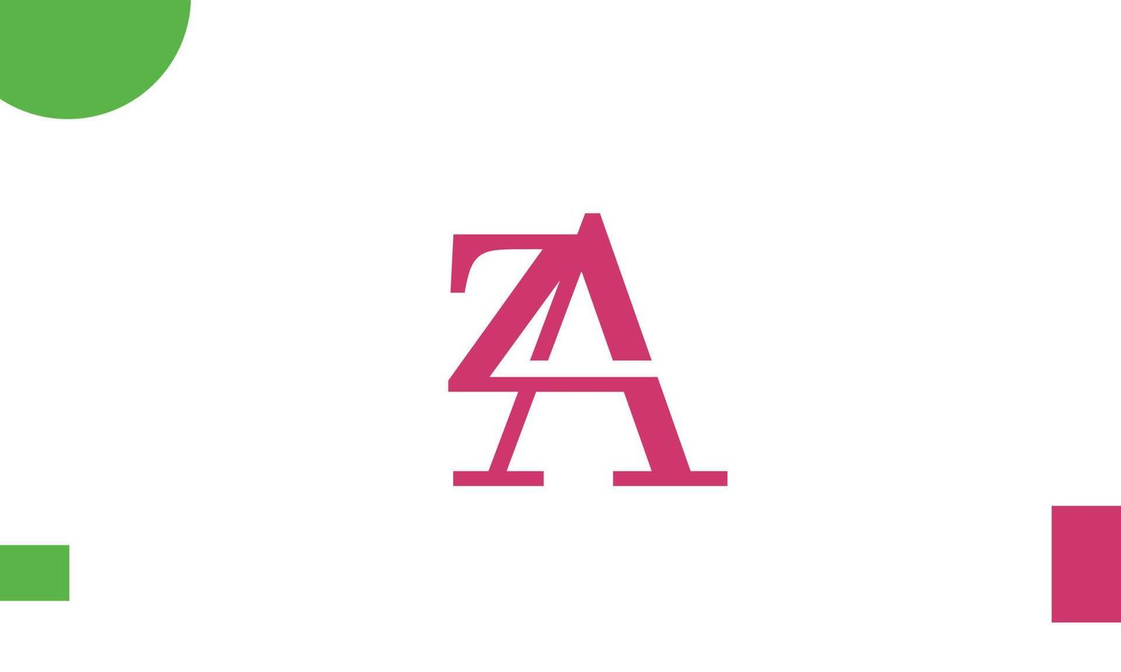 alphabet lettres initiales monogramme logo za, az, z et a vecteur