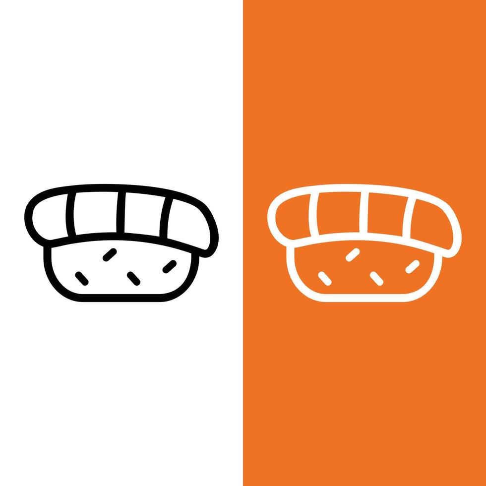 logo d'icône de vecteur de sushi dans le style de contour