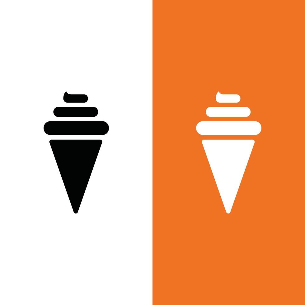 logo d'icône de vecteur de crème glacée dans le style de glyphe