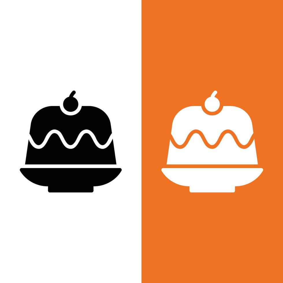 logo d'icône de vecteur de pudding dans le style de glyphe