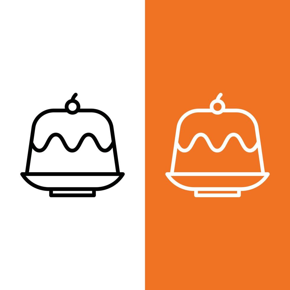 logo d'icône de vecteur de pudding dans le style de contour