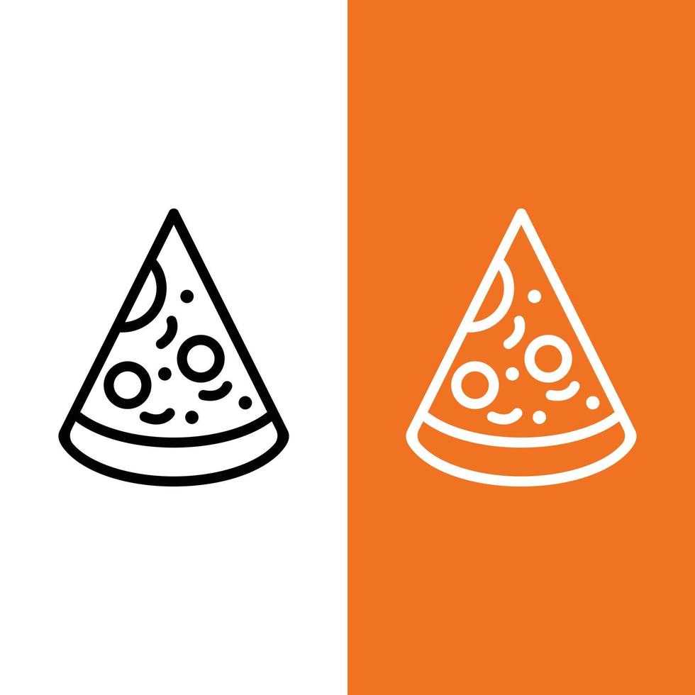 logo d'icône de vecteur de pizza dans le style de contour