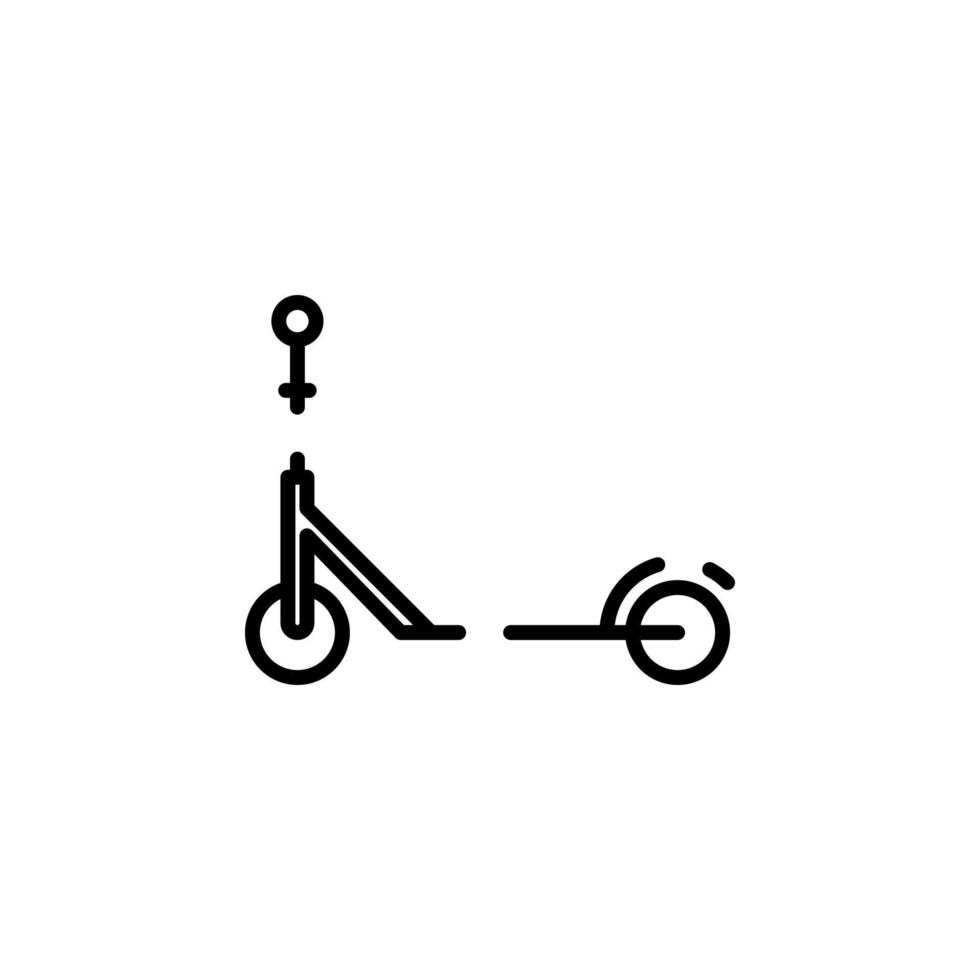 scooter, modèle de logo d'illustration vectorielle d'icône de ligne pointillée de scooter de coup-de-pied. adapté à de nombreuses fins. vecteur