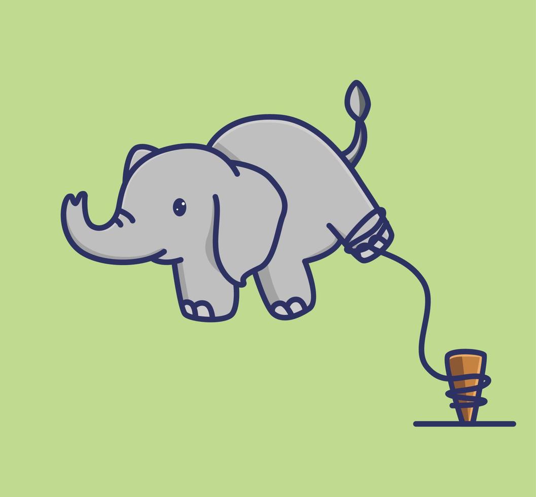 mignon bébé éléphant en apesanteur. icône d'illustration de style dessin animé plat animal mascotte de logo vectoriel premium adapté au caractère de bannière de conception web