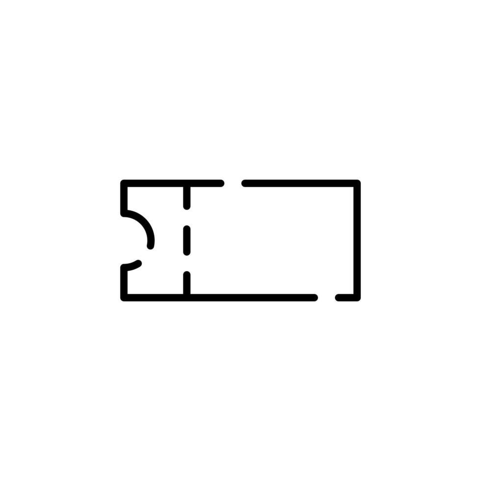 billet, laissez-passer, événement, bon modèle de logo d'illustration vectorielle d'icône de ligne pointillée. adapté à de nombreuses fins. vecteur