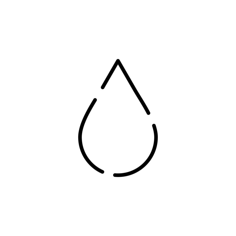 goutte d'eau, eau, gouttelette, liquide ligne pointillée icône illustration vectorielle modèle de logo. adapté à de nombreuses fins. vecteur