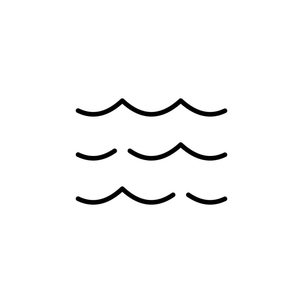 océan, eau, rivière ligne pointillée icône illustration vectorielle modèle de logo. adapté à de nombreuses fins. vecteur