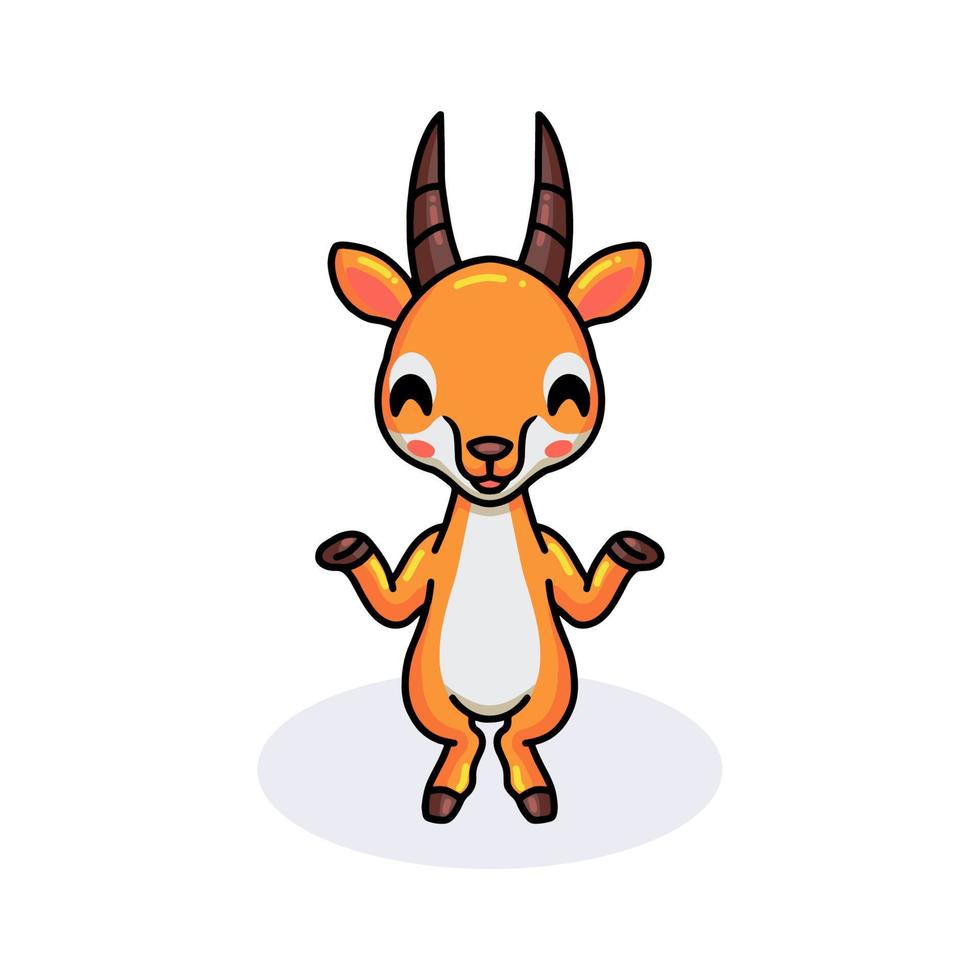 mignon petit dessin animé de gazelle posant vecteur