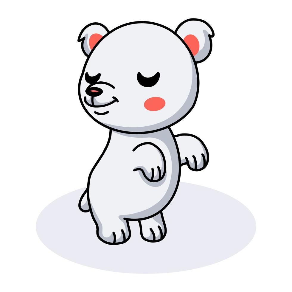 dessin animé mignon petit ours polaire vecteur