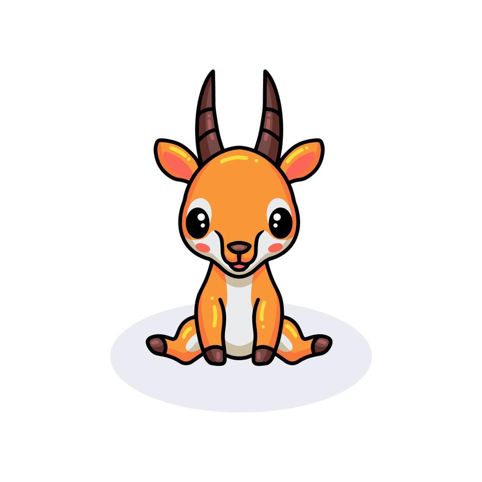 mignon petit dessin animé de gazelle assis vecteur