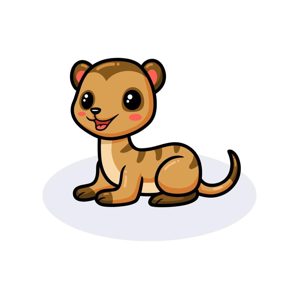 mignon petit dessin animé suricate couché vecteur