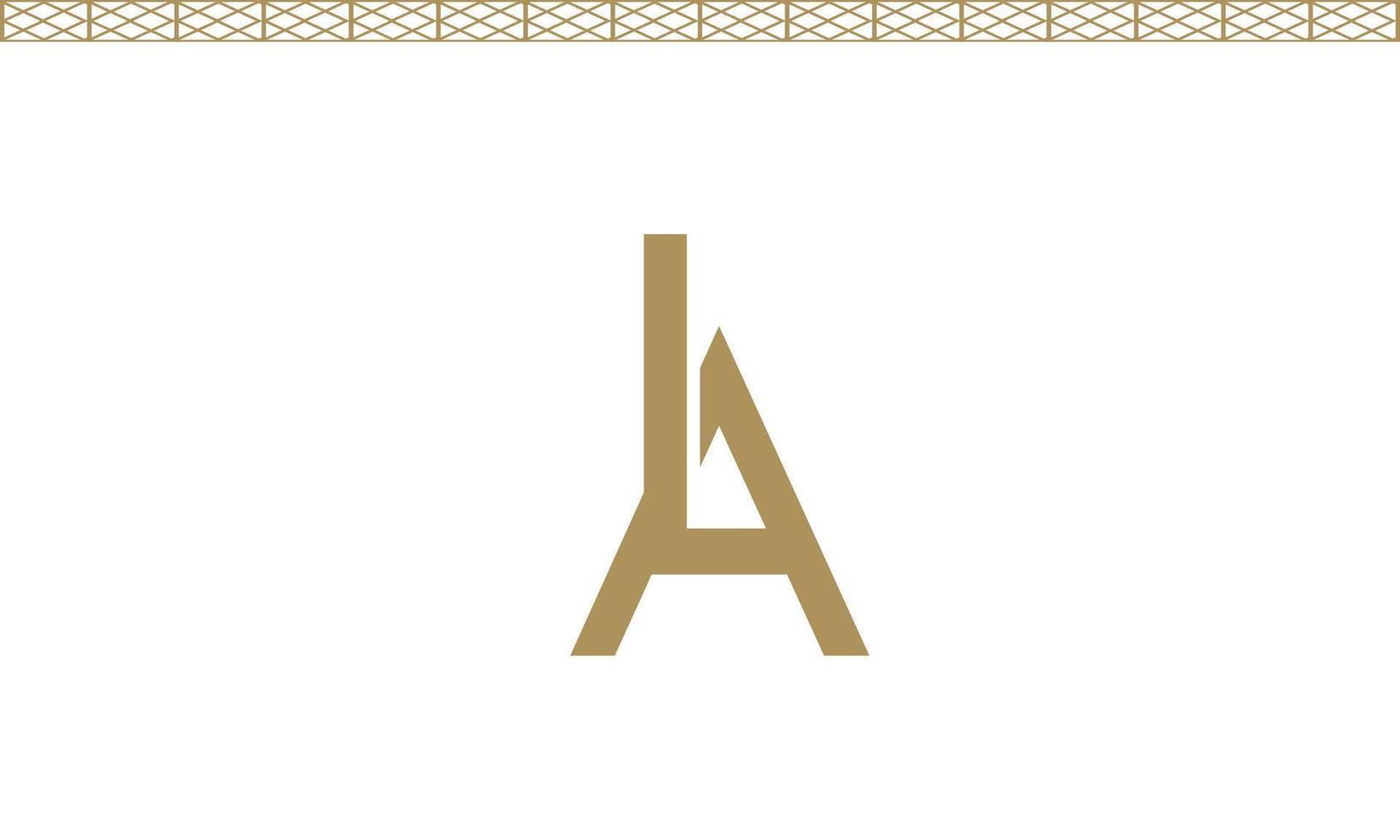 alphabet lettres initiales monogramme logo la, al, l et a vecteur