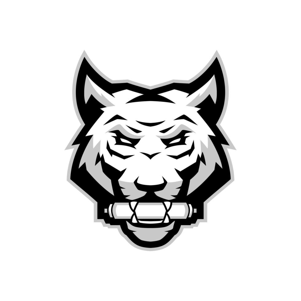 création de logo de mascotte de rouleau de tigre vecteur