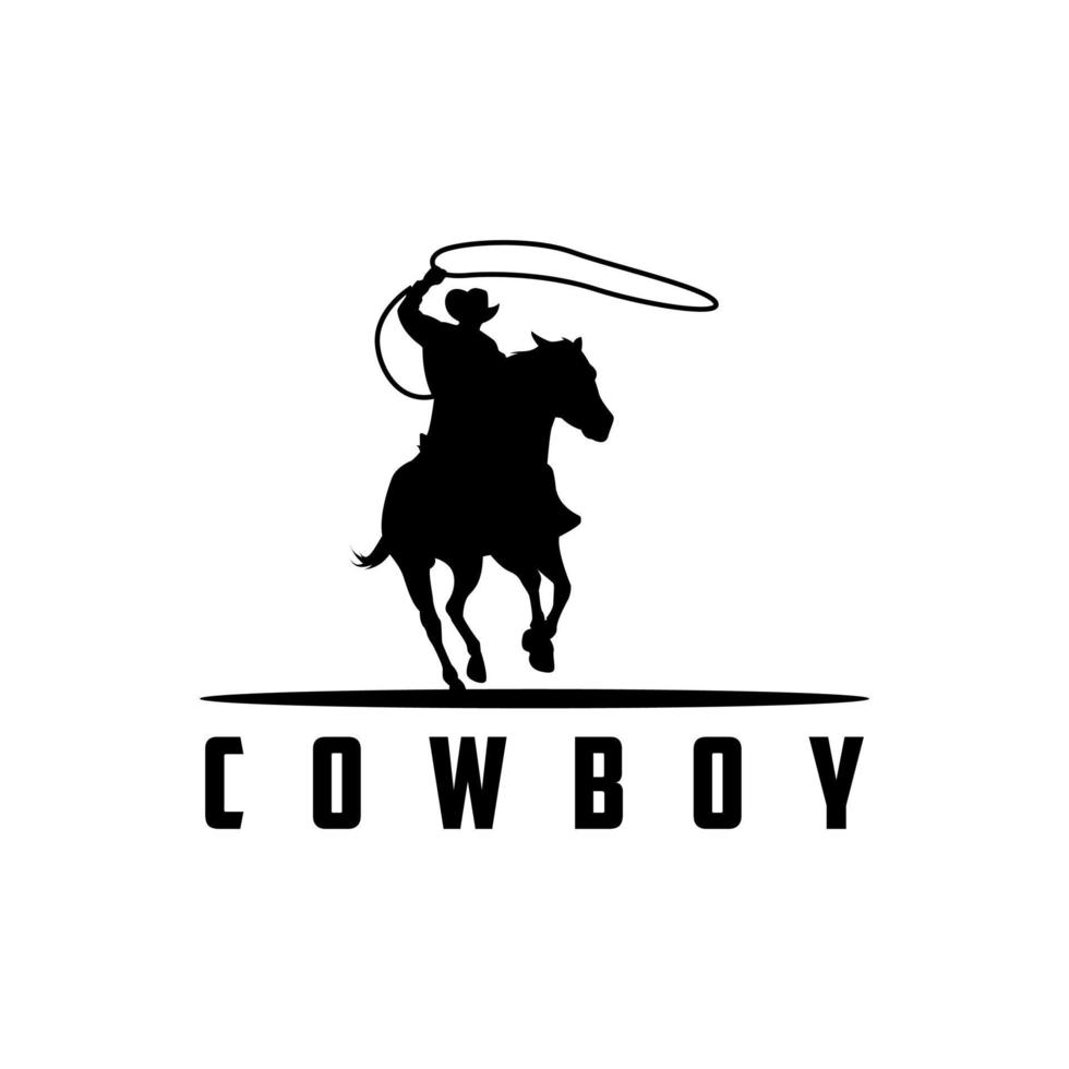 création de logo de cow-boy vecteur
