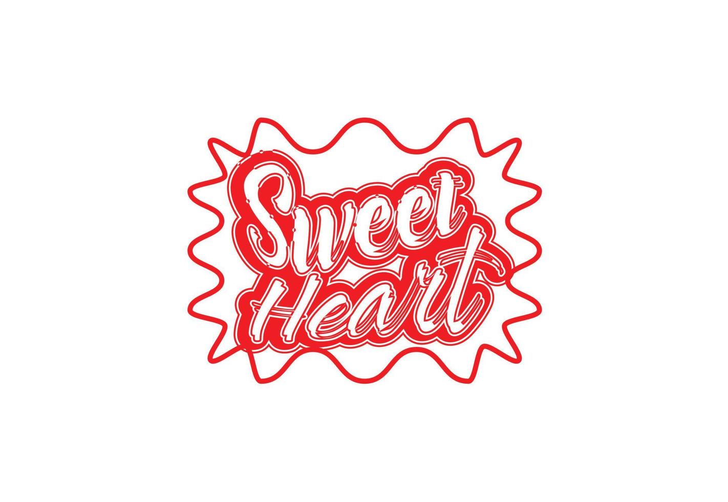 modèle de conception de t-shirt, autocollant et logo sweet heart vecteur