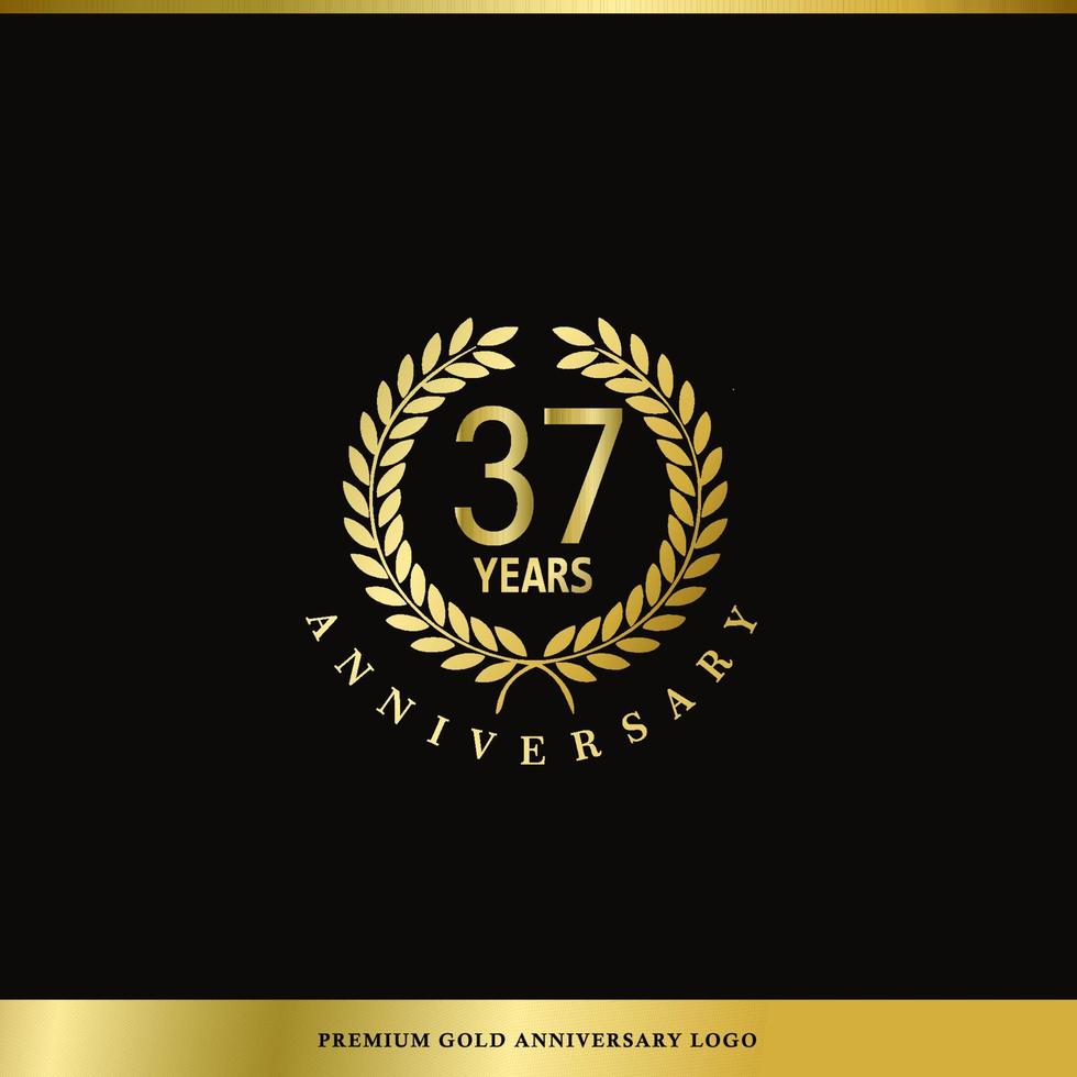 logo de luxe anniversaire 37 ans utilisé pour l'hôtel, le spa, le restaurant, le vip, la mode et l'identité de la marque premium. vecteur