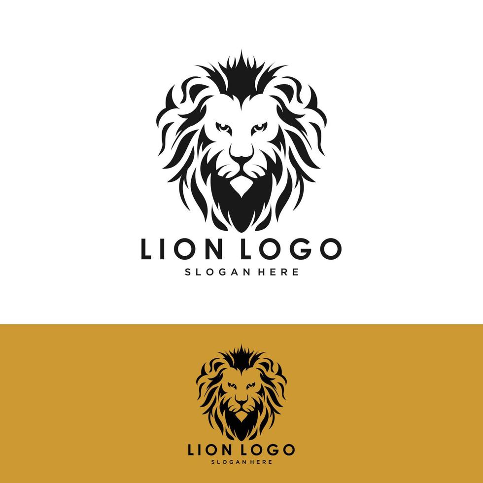 logo de lion icône logo de tête vecteur