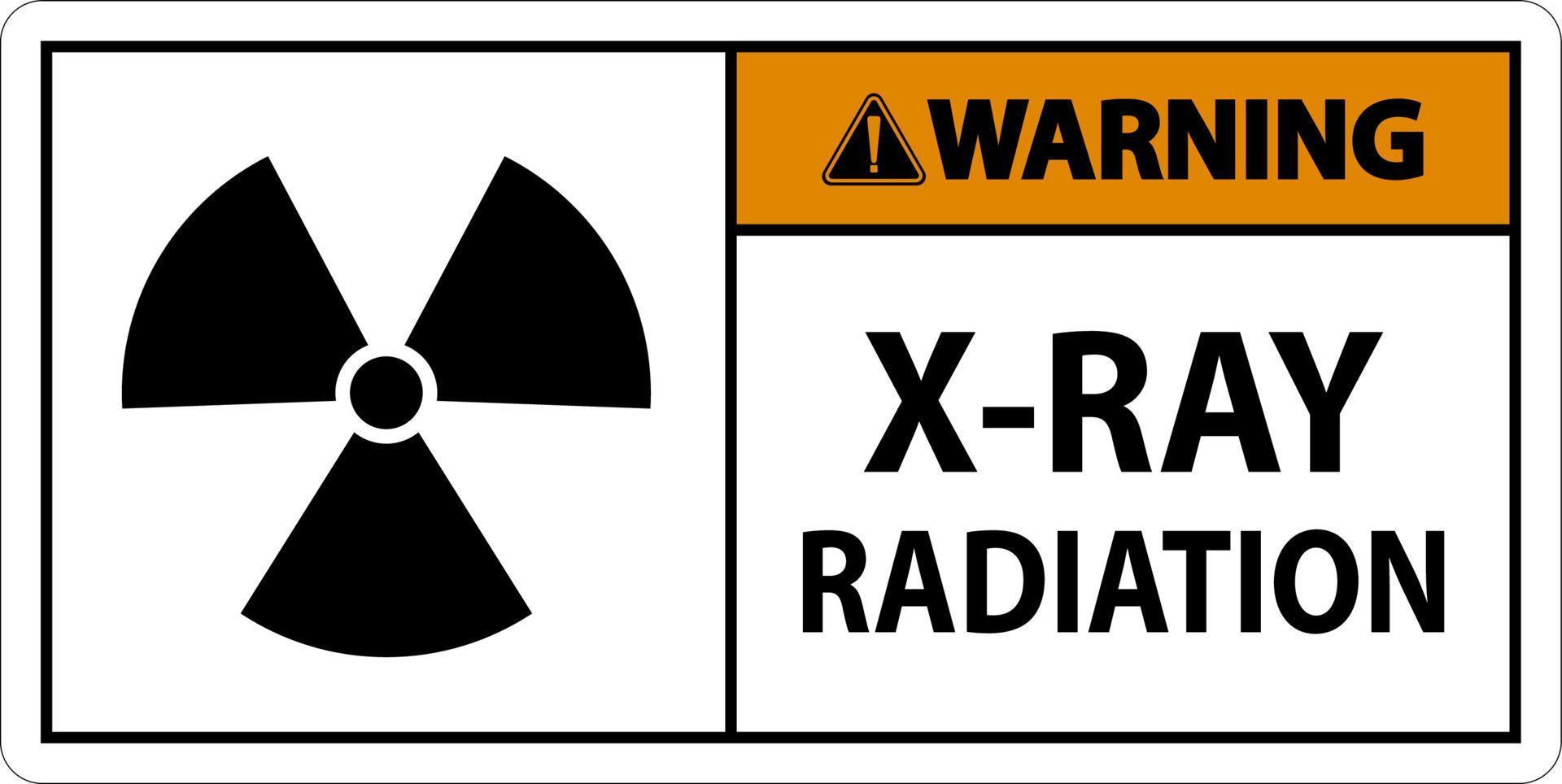 Panneau d'avertissement de rayonnement X-ray sur fond blanc vecteur