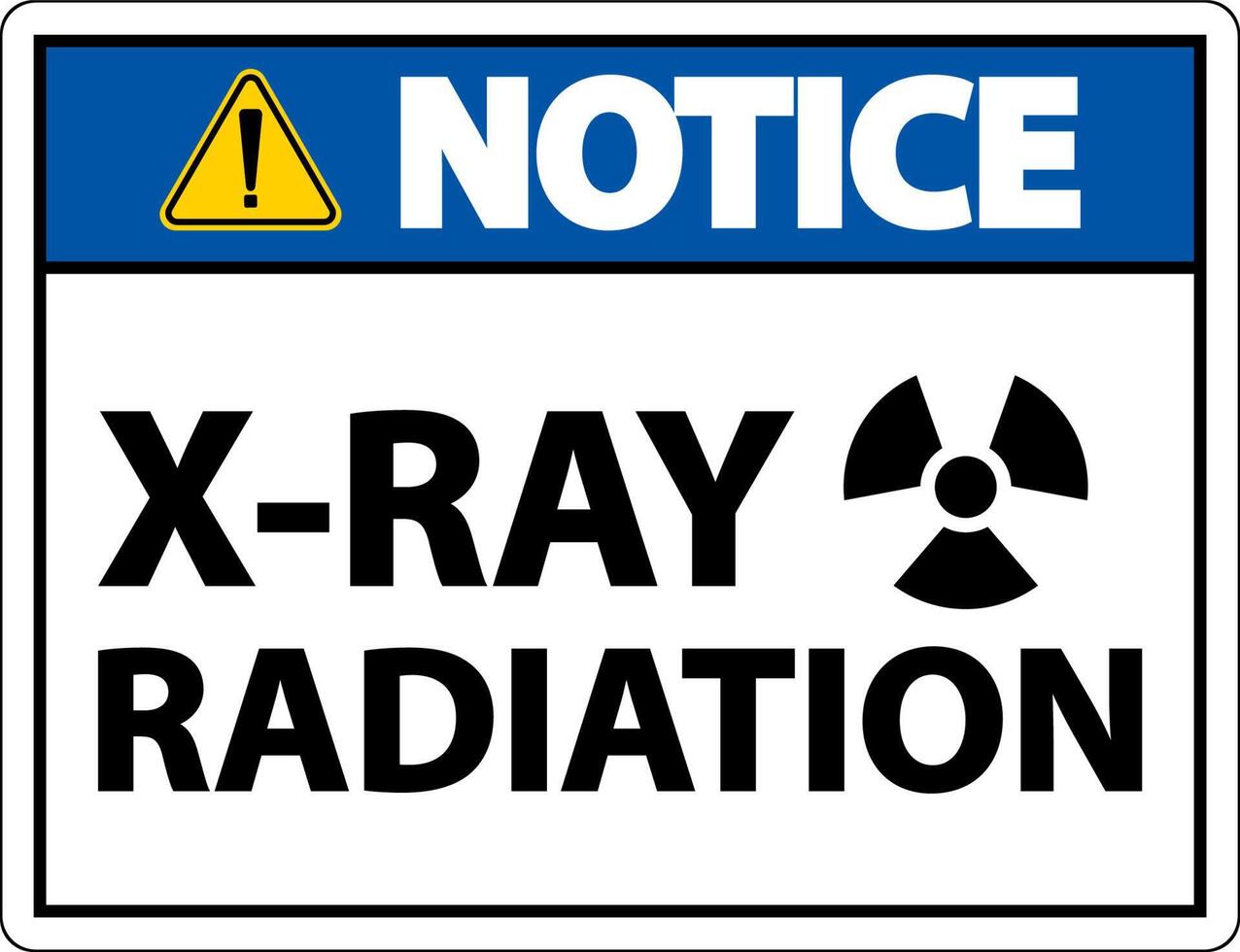 Avis signe de rayonnement x-ray sur fond blanc vecteur