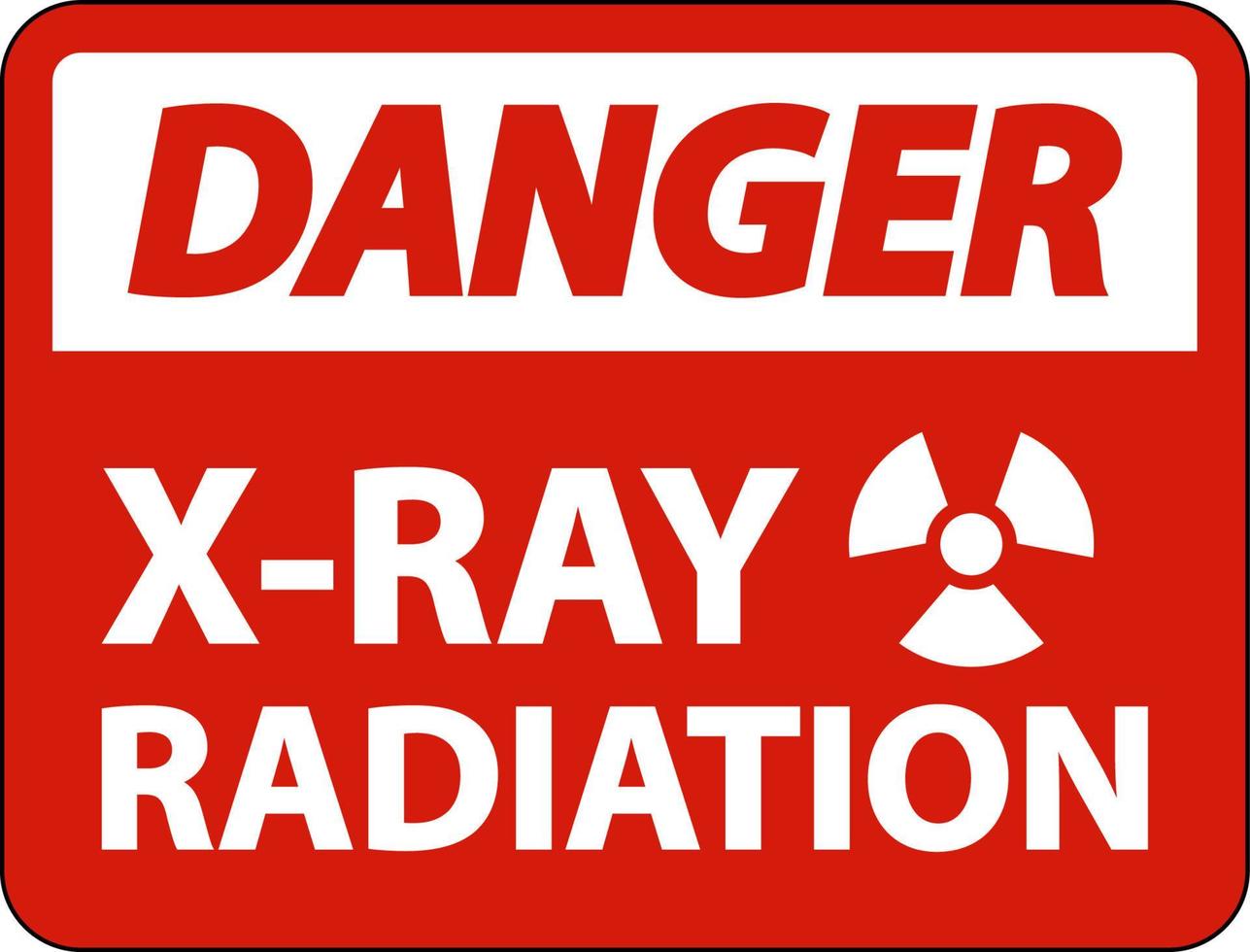 danger x-ray rayonnement signe sur fond blanc vecteur