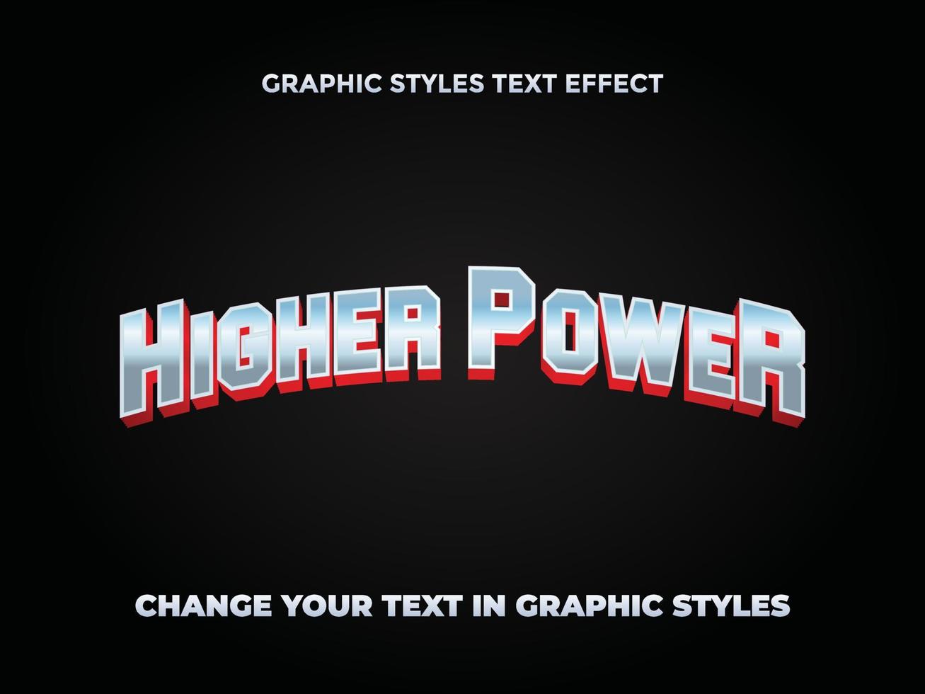 effet de texte de styles graphiques de logo de super-héros de puissance supérieure vecteur