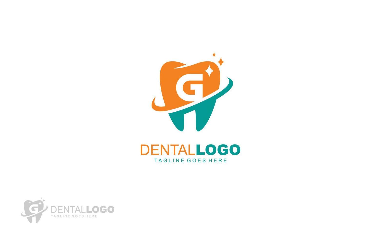 g logo dentiste pour l'entreprise de marque. illustration vectorielle de modèle de lettre pour votre marque. vecteur