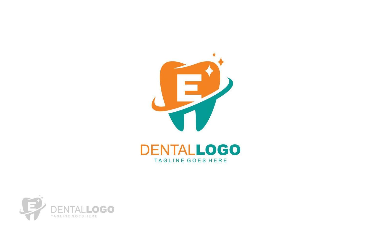 e logo dentiste pour la société de marque. illustration vectorielle de modèle de lettre pour votre marque. vecteur