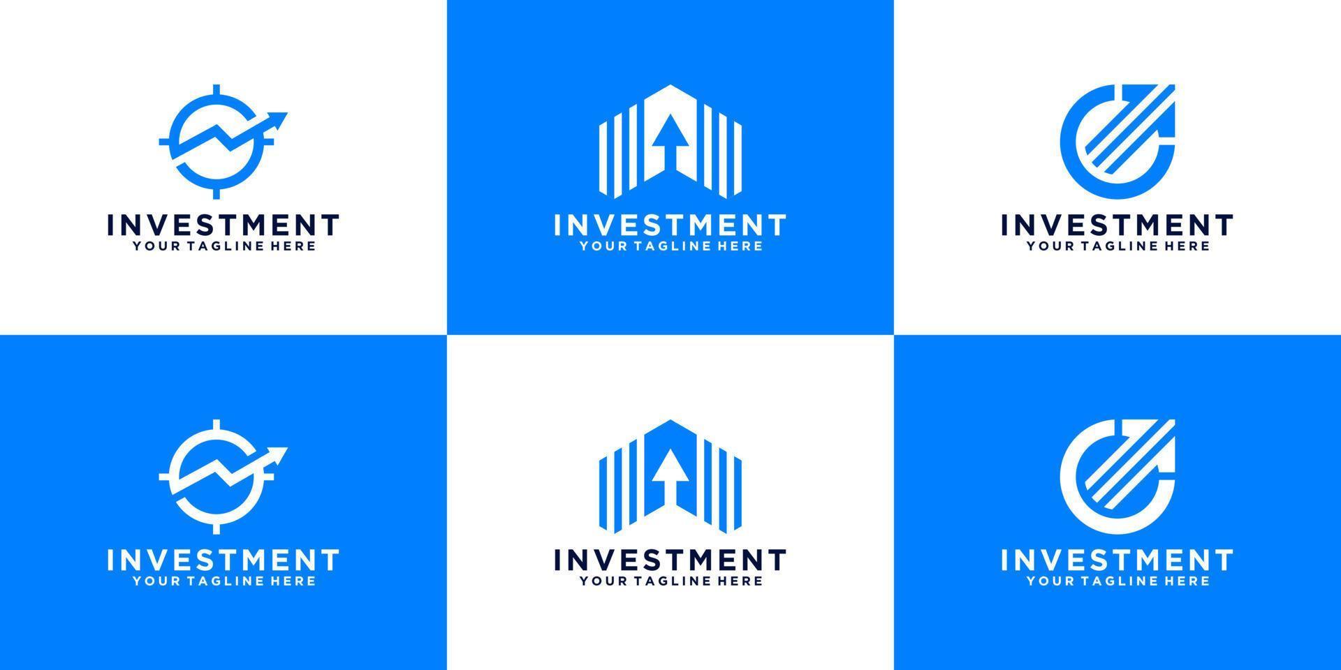 collection d'inspiration de conception de logo d'investissement financier avec flèche abstraite vecteur