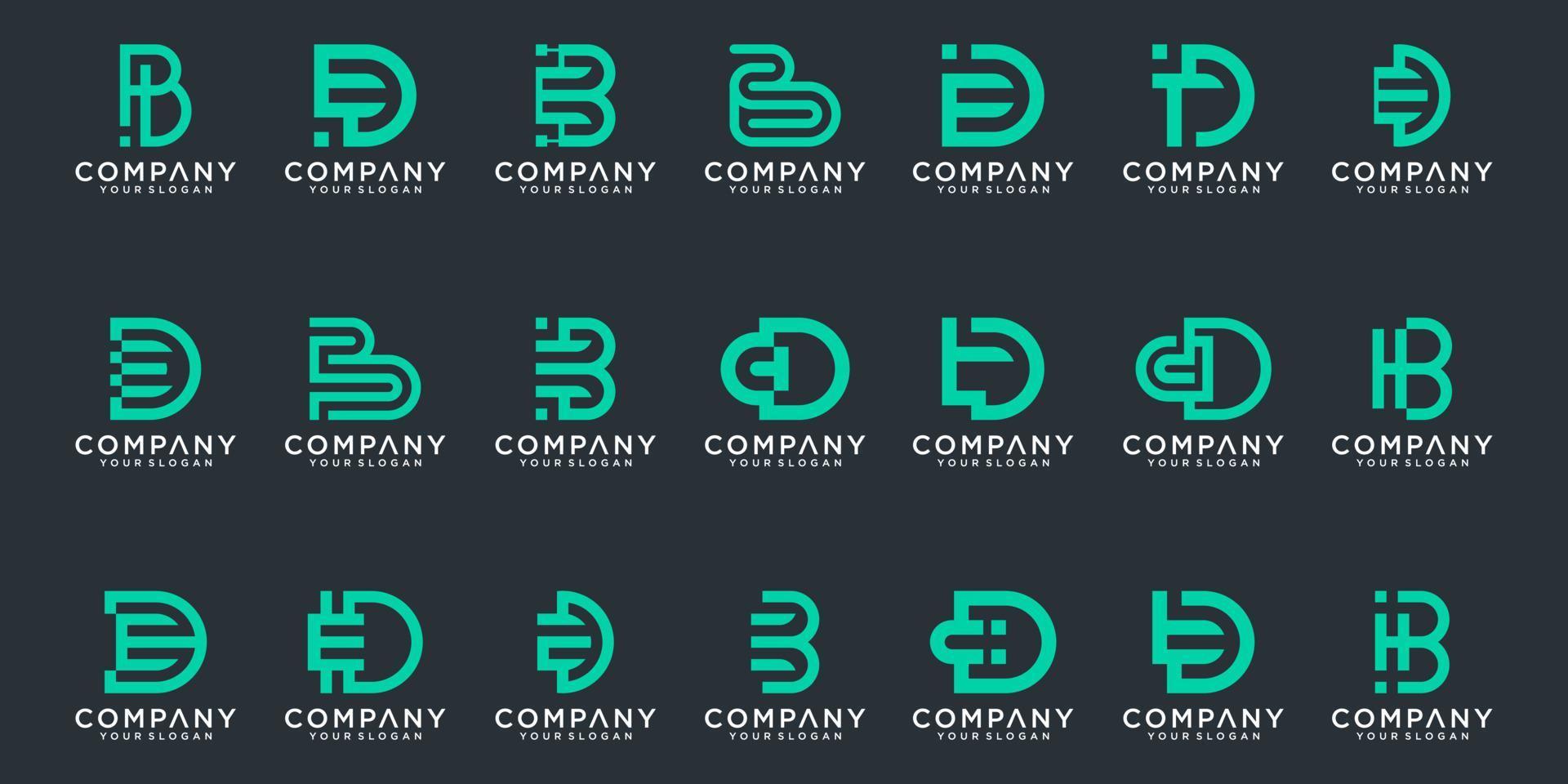 ensemble de modèle de logo de lettre créative monogramme. icônes pour les affaires de luxe, élégantes, simples vecteur